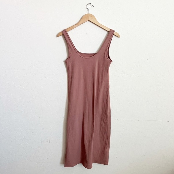 Abercrombie & Fitch Dusty Pink Skinny Rib Body Con Form Fit Tank Dress - Picture 2 of 7